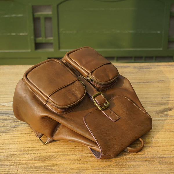 Stylish Womens Leather Rucksack Bag Small Leather Backpacks For Ladies