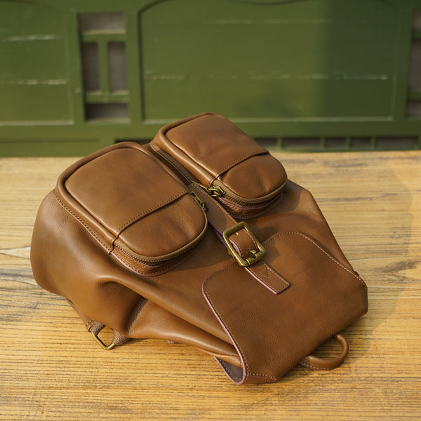Vintage Womens Black Backpack Purse Ladies Small Leather Rucksack Accessories