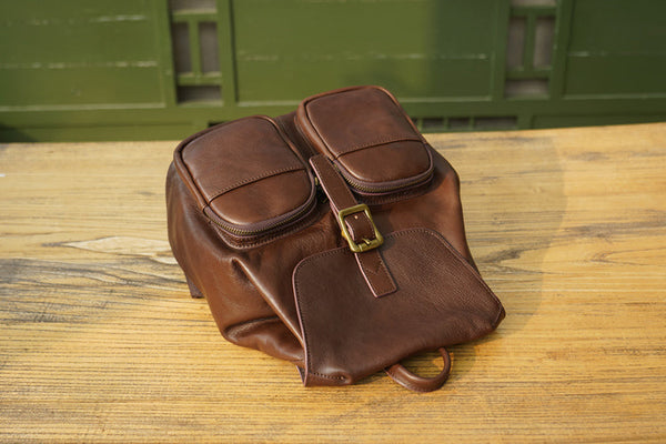 Vintage Womens Black Backpack Purse Ladies Small Leather Rucksack Beautiful