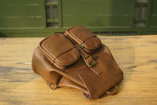 Vintage Womens Black Backpack Purse Ladies Small Leather Rucksack Fashionable