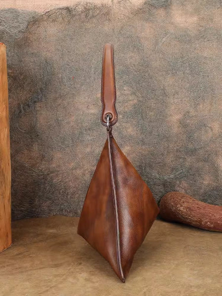 Vintage Womens Brown Leather Handbag Genuine Leather Tote Bags Genuine Leather