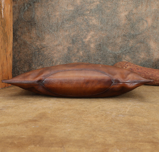 Vintage Womens Brown Leather Handbag Genuine Leather Tote Bags Quality