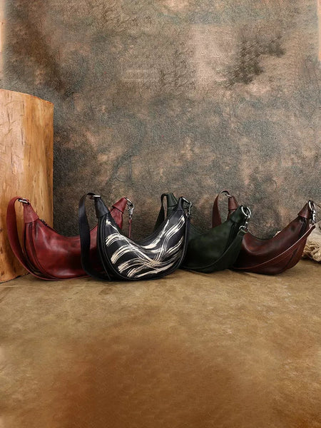 Vintage Womens Genuine Leather Shoulder Bags Chest Bag For Women Cool