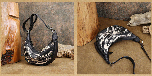 Elegant Womens Designer Chest Bag Black Leather Shoulder Bag