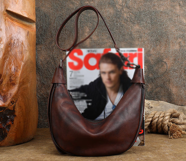 Vintage Womens Genuine Leather Shoulder Bags Chest Bag For Women Funky