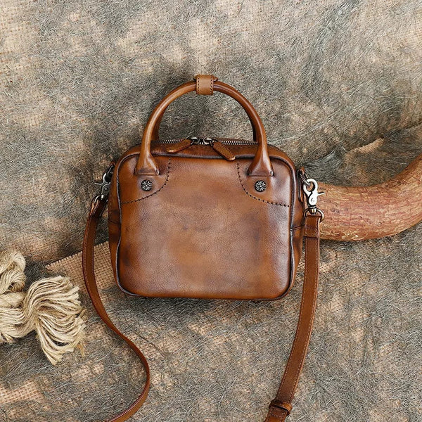 Vintage Womens Genuine Leather Shoulder Bags Small Handbags For Women Casual