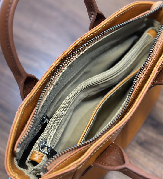 Vintage Genuine Leather Small Handbag Top Handle Crossbody Bag for Women Capacity