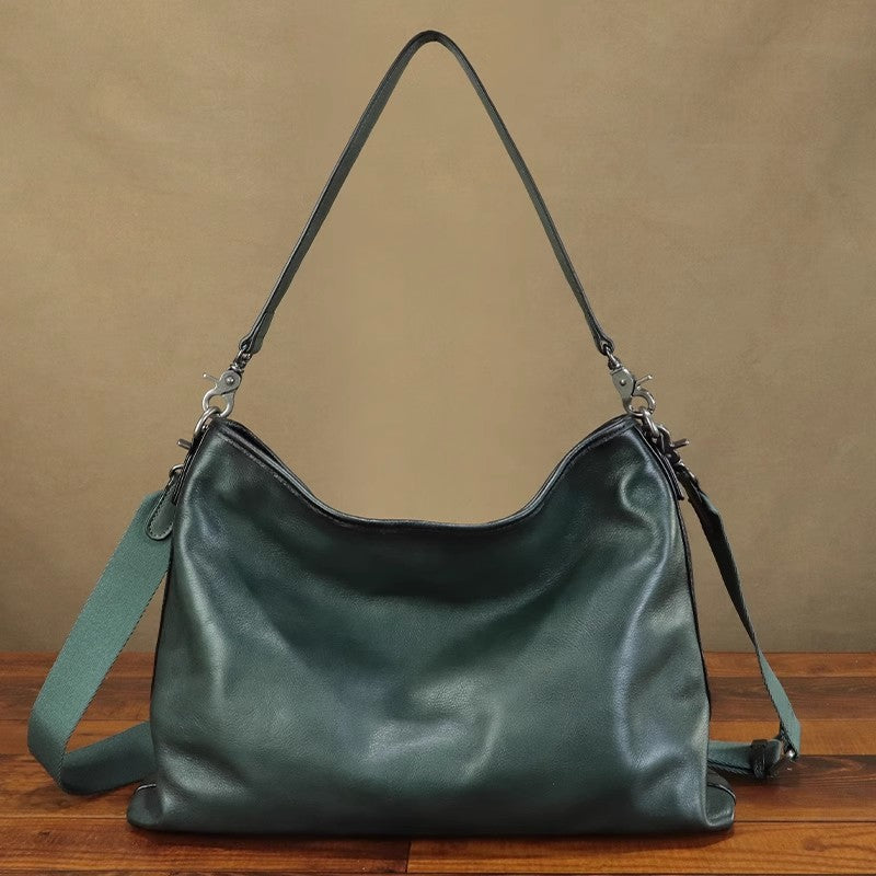 Vintage Womens Genuine Leather Tote Bag Shoulder Handbags Badass