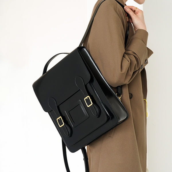 Vintage Womens Laptop Backpack Brown Leather Backpack Purse Boutique