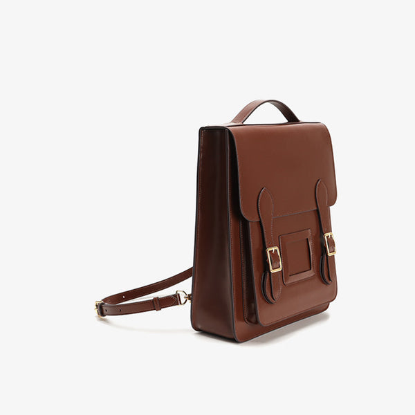 Vintage Womens Laptop Backpack Brown Leather Backpack Purse Classy