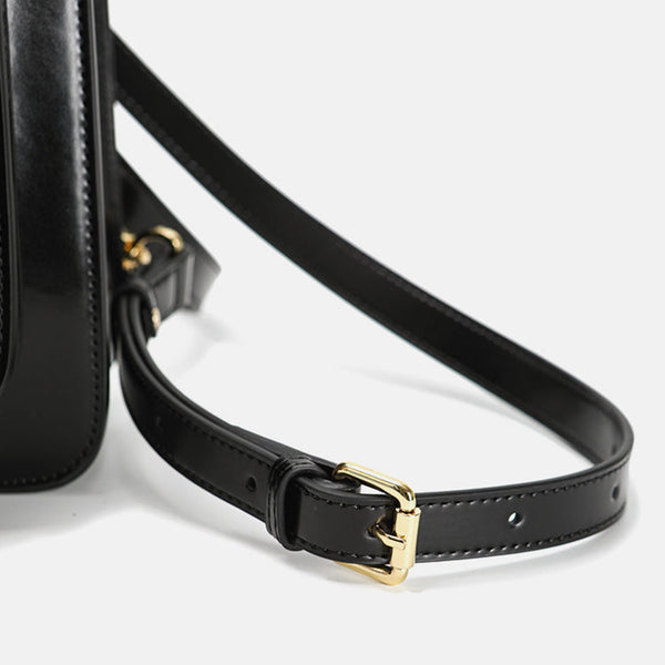 Vintage Womens Laptop Backpack Brown Leather Backpack Purse Durable