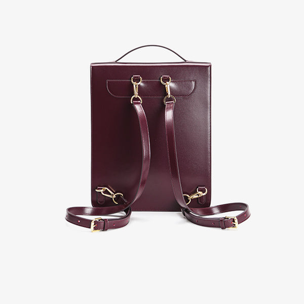 Vintage Womens Laptop Backpack Brown Leather Backpack Purse Gift