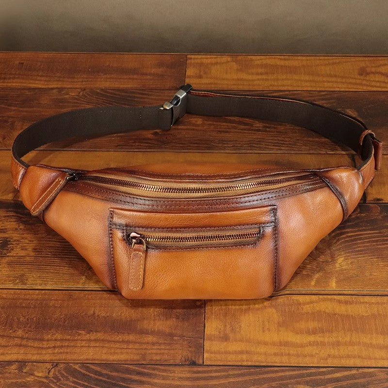 Vintage Womens Leather Chest Bag Waist Purses Affordable