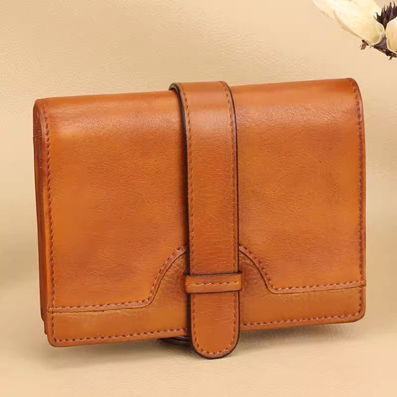 Vintage Womens Money Clip Wallet Leather Small Wallets For Women Beautiful