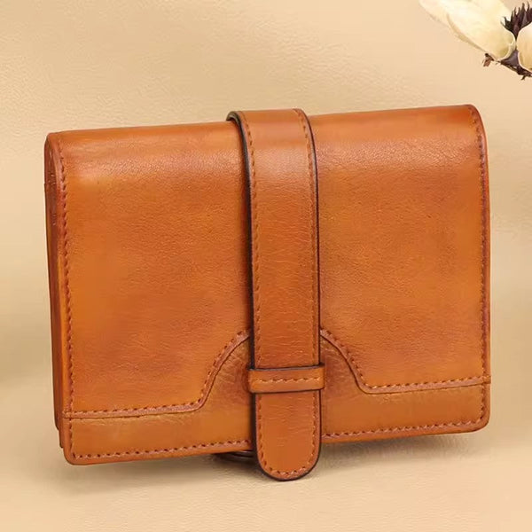 Vintage Womens Money Clip Wallet Leather Small Wallets For Women Beautiful