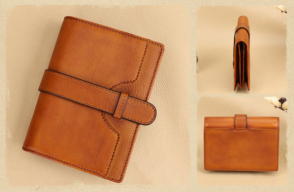 Vintage Womens Money Clip Wallet Leather Small Wallets For Women Classic