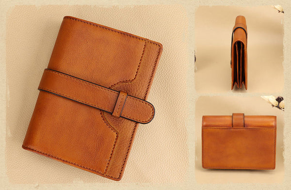 Vintage Womens Money Clip Wallet Leather Small Wallets For Women Classic