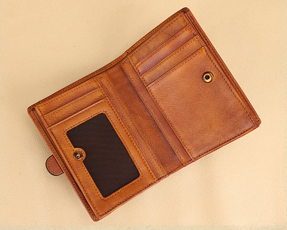 Vintage Womens Money Clip Wallet Leather Small Wallets For Women Inside