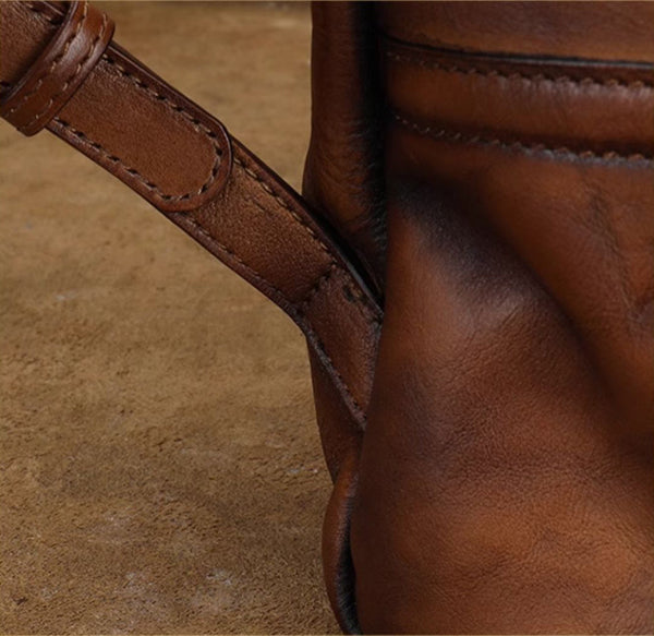 Vintage Womens Small Leather Backpack Womens Rucksack Bag Premium