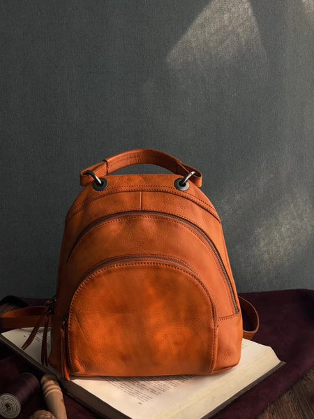Vintage Womens Soft Leather Backpack Handbags Mini Leather Rucksack Best