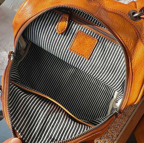 Vintage Womens Soft Leather Backpack Handbags Mini Leather Rucksack Capacity