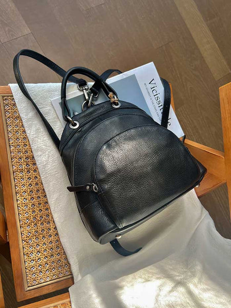 Vintage Womens Soft Leather Backpack Handbags Mini Leather Rucksack Fashion