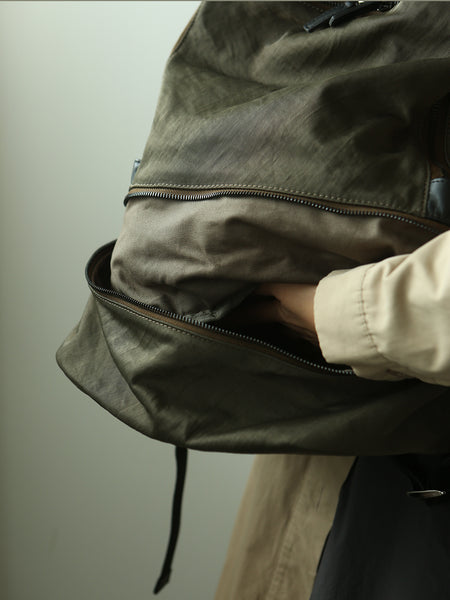 Women Lightweight Nylon Backpack Bag Minimalist Nylon Rucksack for Travel and Work Handmade