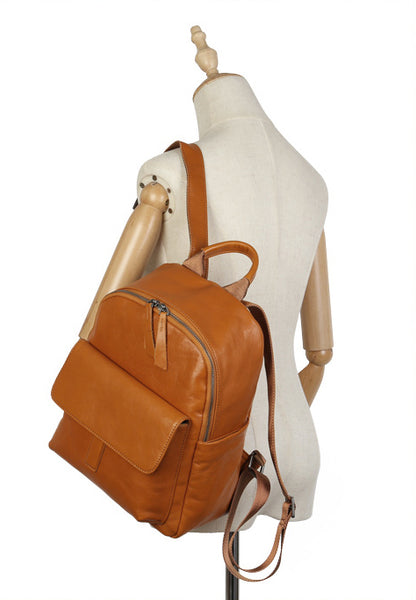 Women's Genuine Leather Backpack Purse Small Ladies Leather Rucksack Funky