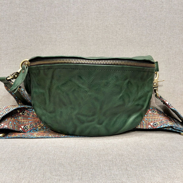 Women's Leather Chest Sling Bag with Boho Shoulder Strap Design Beautiful