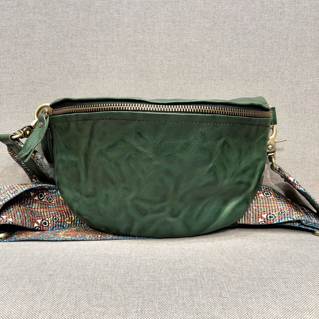 Women's Leather Chest Sling Bag with Boho Shoulder Strap Design Beautiful