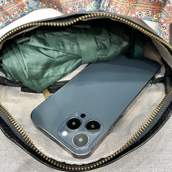 Women's Leather Chest Sling Bag with Boho Shoulder Strap Design Capacity