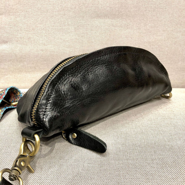 Women's Leather Chest Sling Bag with Boho Shoulder Strap Design Original