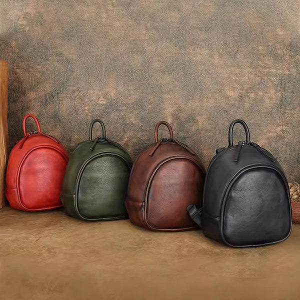 Women's Mini Leather Backpack Womens Rucksack Bag Classic