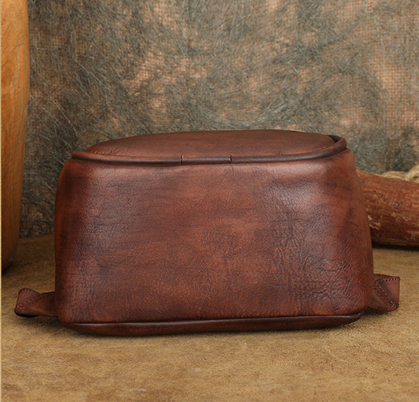 Women's Mini Leather Backpack Womens Rucksack Bag Cowhide