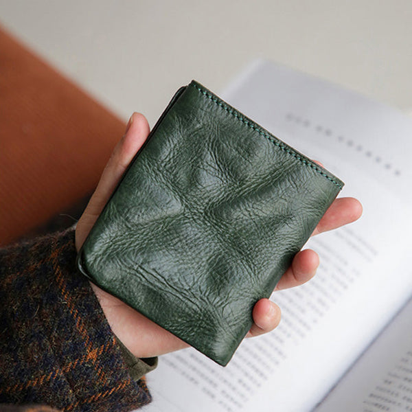 Women's Small Wallet With ID Window Genuine Leather Wallets For Ladies Affordable