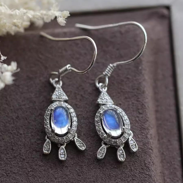 Women's Sterling Silver Moonstone Earrings Silver Drop Earrings For Women Accessories