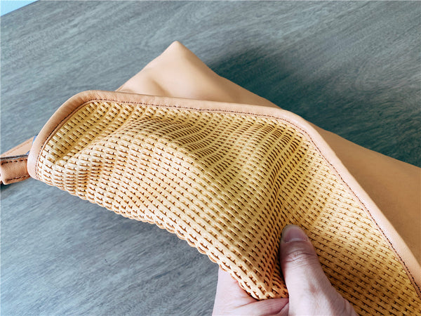 Women's Woven Bag Leather Crossbody Satchel Purse Leather Shoulder Bag Quality