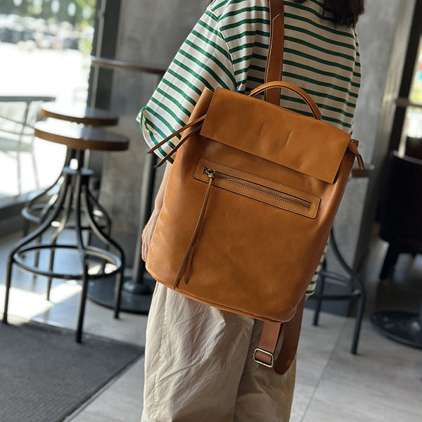 Womens Genuine Leather Backpack Purse Small Leather Knapsack Best