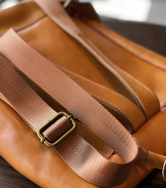 Womens Genuine Leather Backpack Purse Small Leather Knapsack Details