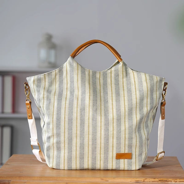 Womens Large Canvas Laptop Tote Bag with Leather Handle-Fits 15.8" Notebook Affordable