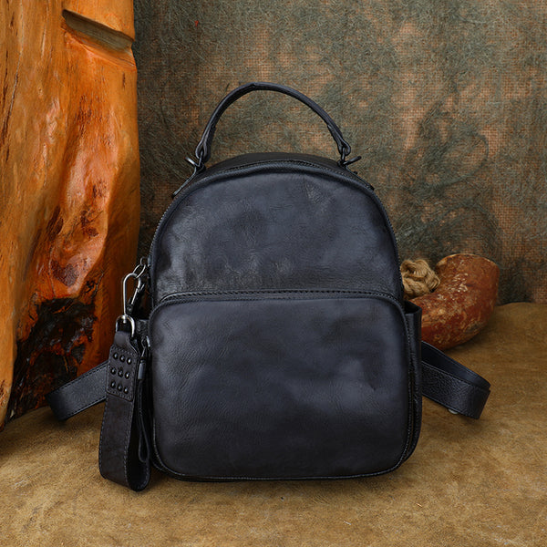 Womens Mini Leather Rucksack Shoulder Bag Leather Backpack Purse For Women Affordable