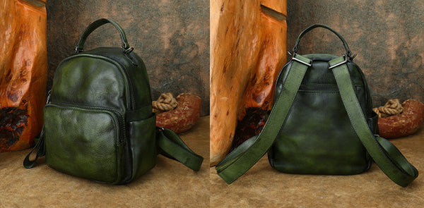 Womens Mini Leather Rucksack Shoulder Bag Leather Backpack Purse For Women Classy