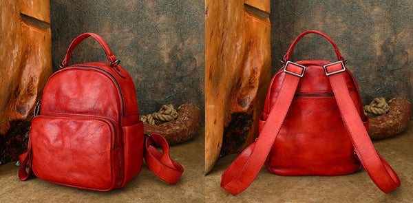 Womens Mini Leather Rucksack Shoulder Bag Leather Backpack Purse For Women Cool