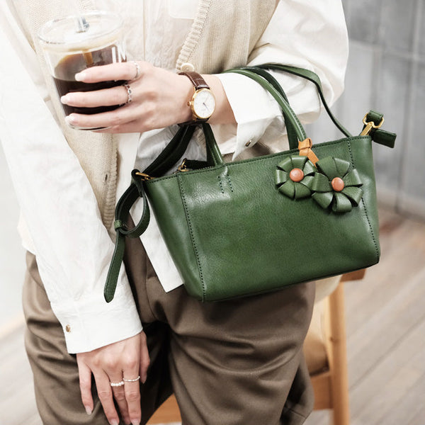 Womens Small Leather Crossbody Purse Top Handle Handbag Affordable