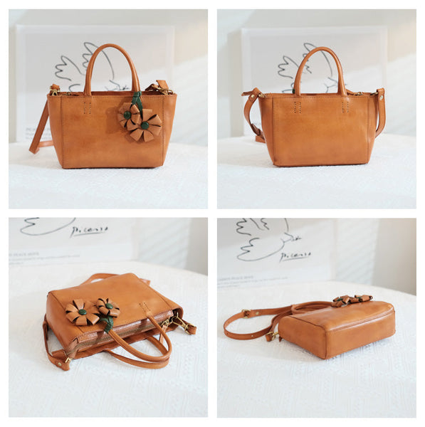 Womens Small Leather Crossbody Purse Top Handle Handbag Classic