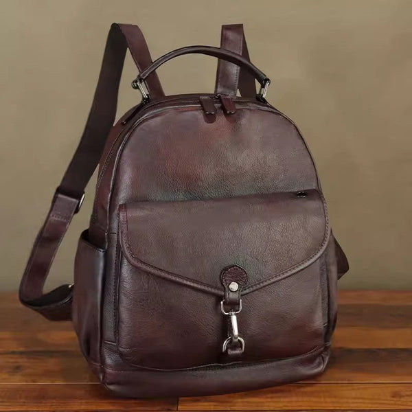 Womens Small Leather Rucksack Leather Backpack Purse For Women Affordable