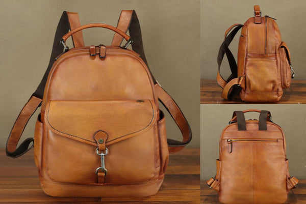 Womens Small Leather Rucksack Leather Backpack Purse For Women Classy