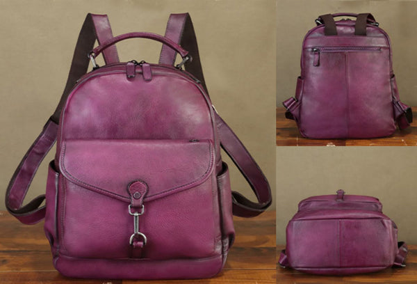 Womens Small Leather Rucksack Leather Backpack Purse For Women