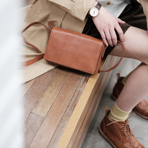 Womens Small Leather Shoulder Bag Crossbody Satchel Purses Classic