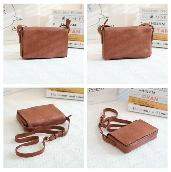 Womens Small Leather Shoulder Bag Crossbody Satchel Purses Cowhide